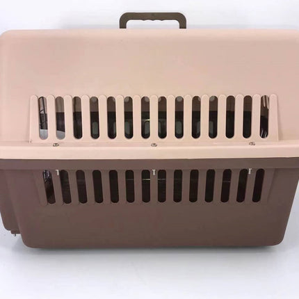 YES4PETS Large Airline Dog Cat Crate Pet Carrier Cage With Tray And Bowl Brown