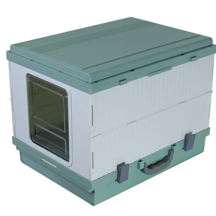 YES4PETS XL Portable Cat Toilet Litter Box Tray Foldable House with Handle and Scoop Green