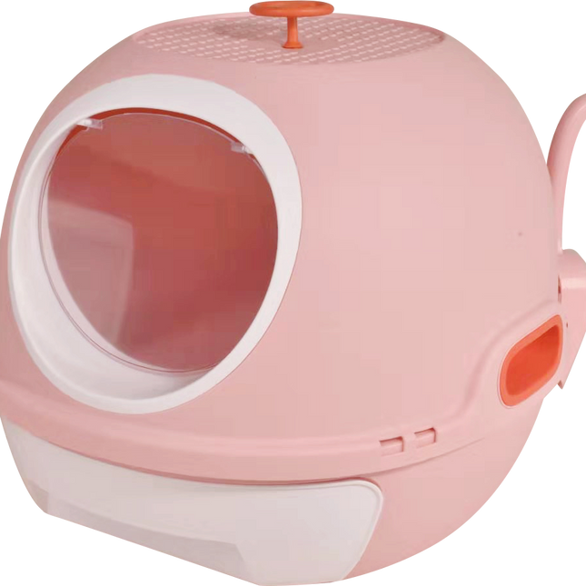 YES4PETS Hooded Cat Toilet Litter Box Tray House With Drawer and Scoop Pink