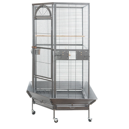 YES4PETS 161 cm XL Corner Bird Cage Pet Parrot Aviary Perch Castor Wheel