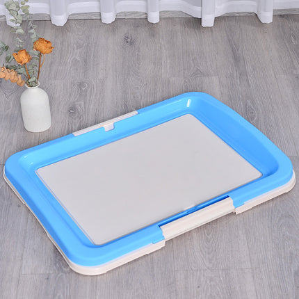 Large Portable Dog Potty Training Tray Pet Puppy Toilet Trays Loo Pad Mat Blue