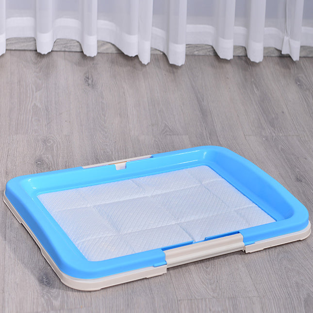 Large Portable Dog Potty Training Tray Pet Puppy Toilet Trays Loo Pad Mat Blue