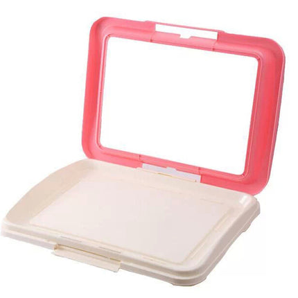 Large Portable Dog Potty Training Tray Pet Puppy Toilet Trays Loo Pad Mat Pink