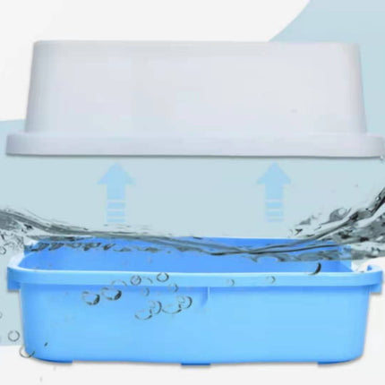 YES4PETS Large Deep Cat Kitty Litter Tray High Wall Pet Toilet Tray With Scoop Blue