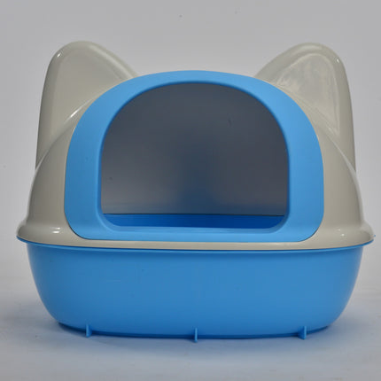 YES4PETS Large Hooded Cat Toilet Litter Box Tray House With Scoop Blue