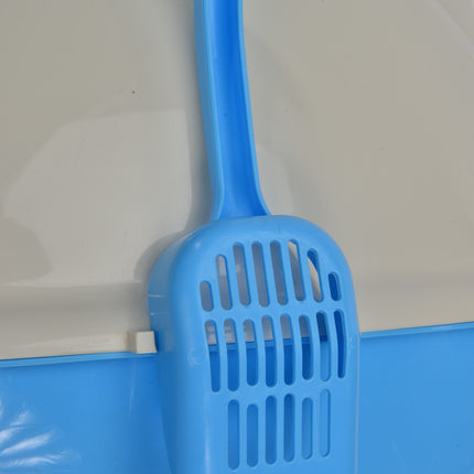 YES4PETS Large Hooded Cat Toilet Litter Box Tray House With Scoop Blue