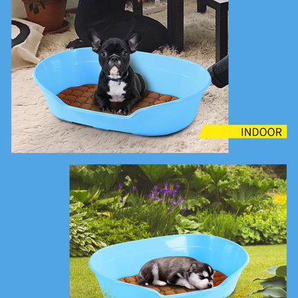 YES4PETS Pet Bed Small Plastic Dog Bedding Sleeping Resting Washable Basket Blue