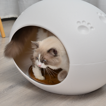 YES4PETS Medium Cave Cat Kitten Box Igloo Cat Bed House Dog Puppy House White