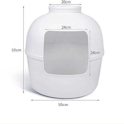 YES4PETS Multifunctional Cat Litter Box Pet Cat House Semi-Enclosed White