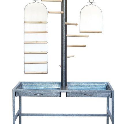 Large Bird Parrot Playpen Gym Toy Stand On Wheels