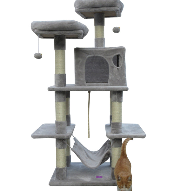 YES4PETS 145 cm Cat Scratching Post Tree Scratcher Pole-Little Grey