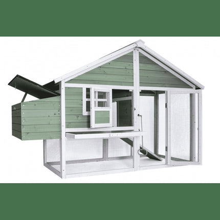 Green Large Chicken Coop Rabbit Hutch Ferret Cat Cage Hen Chook Cat Kitten House