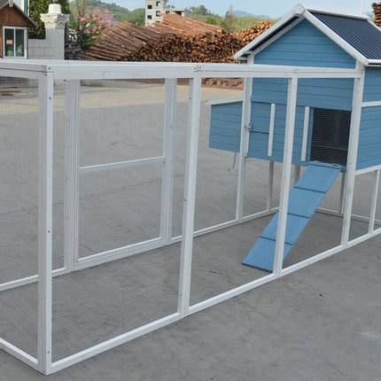 YES4PETS 371 cm Blue XXL Chicken Coop Rabbit Guinea Pig Hutch Ferret Hen Cat Kitten House