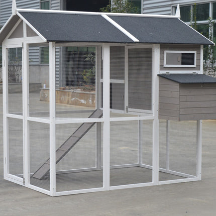 YES4PETS Grey XL Chicken Coop Rabbit Guinea Pig Hutch Ferret Hen Cat House