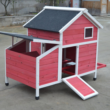 YES4PETS Red Chicken Coop Rabbit Hutch Cat Cage Hen Chook House