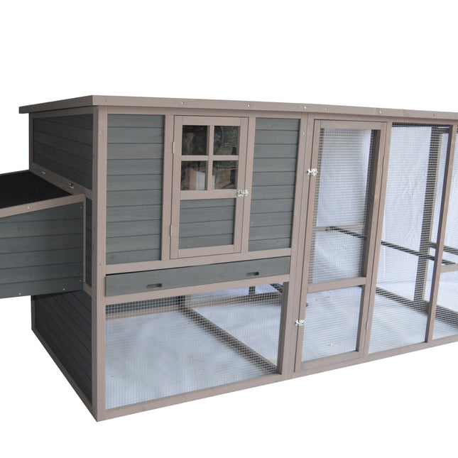 YES4PETS 290 cm XXL Grey Chicken Coop Guinea Pig Rabbit Hutch Ferret Guinea Pig House