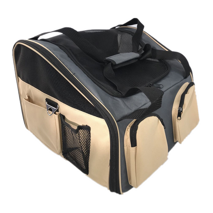 YES4PETS Pet Carrier Dog Cat Car Booster Seat Portable Soft Cage Travel-Grey