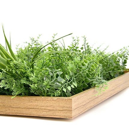 YES4HOMES 3D Green Artificial Plants Wall Panel Flower Wall With Frame Vertical Garden UV Resistant 50X100CM