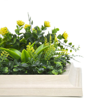 YES4HOMES 3D Green Artificial Plants Wall Panel Flower Wall With Frame Vertical Garden UV Resistant 33X33CM Flourishing Spring