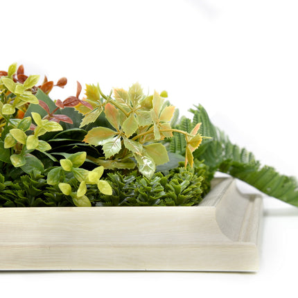 YES4HOMES 3D Green Artificial Plants Wall Panel Flower Wall With Frame Vertical Garden UV Resistant 33X33CM