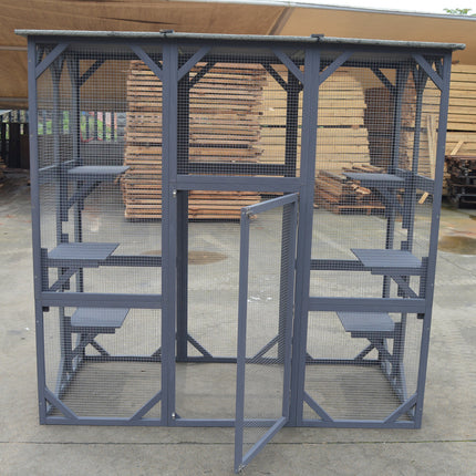 YES4PETS XXL Pet Cat Bird Shelter Condo with Escape Door Wooden Kitten Cage House
