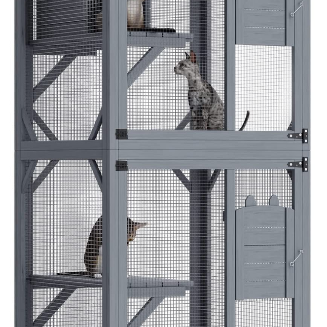 YES4PETS Pet Cat Shelter Condo with Escape Door Wooden Kitten Cage House