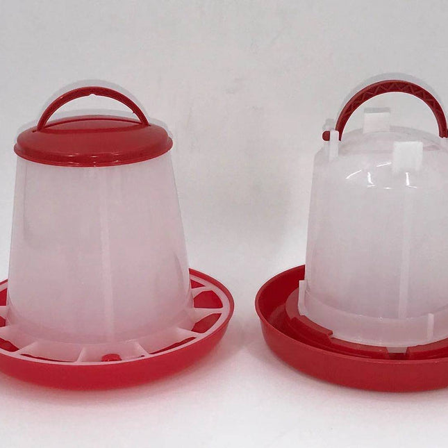 Small Poultry Bird Chicken Water Drinker 1 L & 1 kg Food Feeder Grain Seed Set