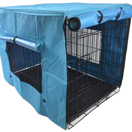 YES4PETS 42' Dog Cat Rabbit Collapsible Crate Pet Cage Canvas Cover-Blue