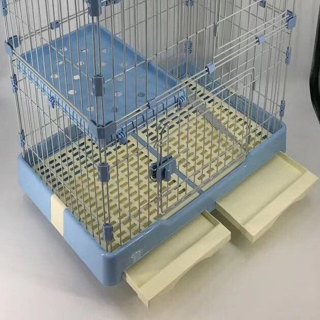 YES4PETS 146 cm Blue Pet 4 Level Cat Cage House With Litter Tray & Wheel 72x47x146 cm
