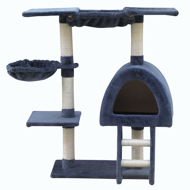 YES4PETS 100 cm Grey Kitten Cat Scratching Post Tree Scratcher House