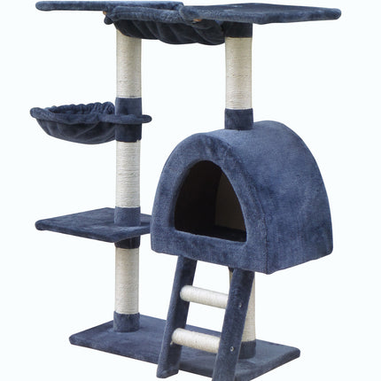 YES4PETS 100 cm Grey Kitten Cat Scratching Post Tree Scratcher House