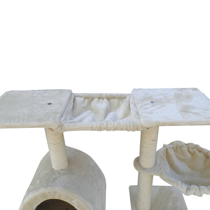 YES4PETS 100 cm Beige Cat Scratching Post Tree  Scratcher House