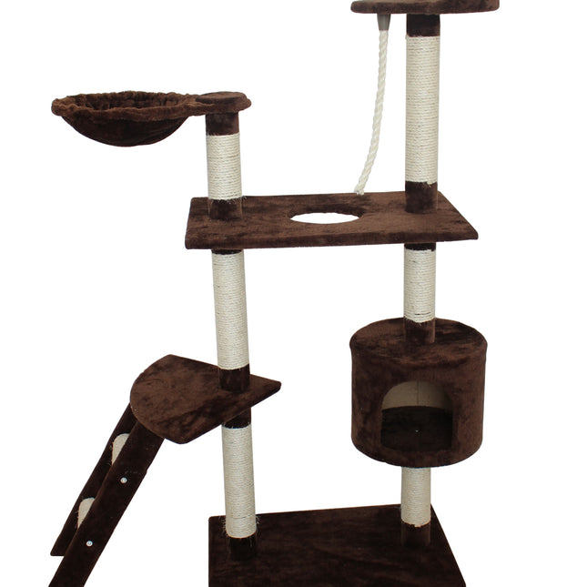 YES4PETS 145 cm Cat Tree Scratching Post Tree With ladder