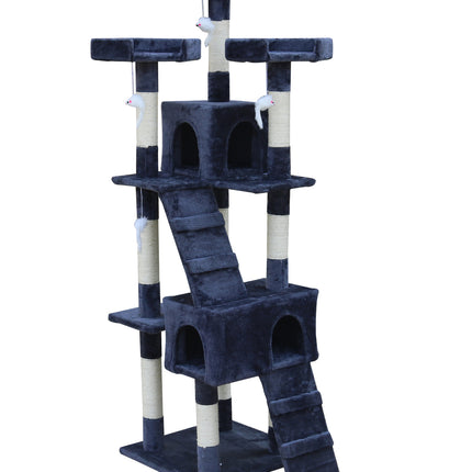 YES4PETS 170cm Cat Scratching Post Tree Post House Tower with Ladder Furniture Grey