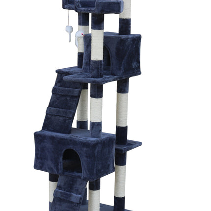 YES4PETS 170cm Cat Scratching Post Tree Post House Tower with Ladder Furniture Grey