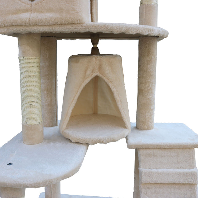 YES4PETS 193cm Cat Scratching Tree Post Sisal Pole Scratching Post Scratcher Tower Condo Beige