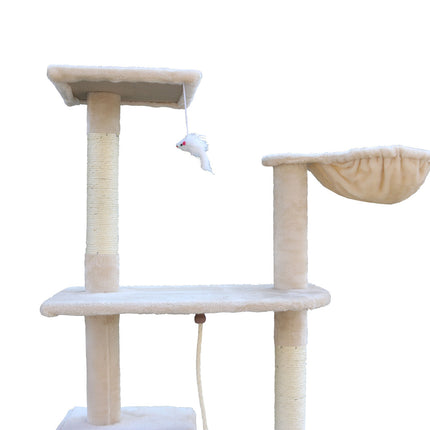 YES4PETS 193cm Cat Scratching Tree Post Sisal Pole Scratching Post Scratcher Tower Condo Beige