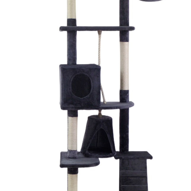 YES4PETS 193cm Cat Scratching Tree Post Sisal Pole Scratching Post Scratcher Tower Condo Grey