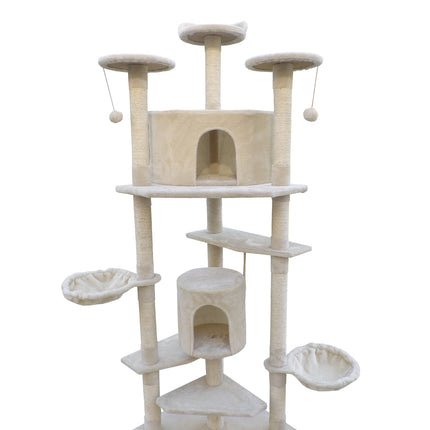YES4PETS 200 cm Cat Scratching Post Tree Scratcher Corner Tower Furniture- Beige