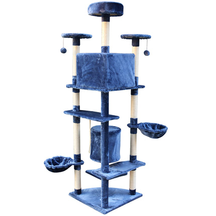YES4PETS 200 cm Cat Scratching Post Tree Scratcher Corner Tower Furniture- Blue