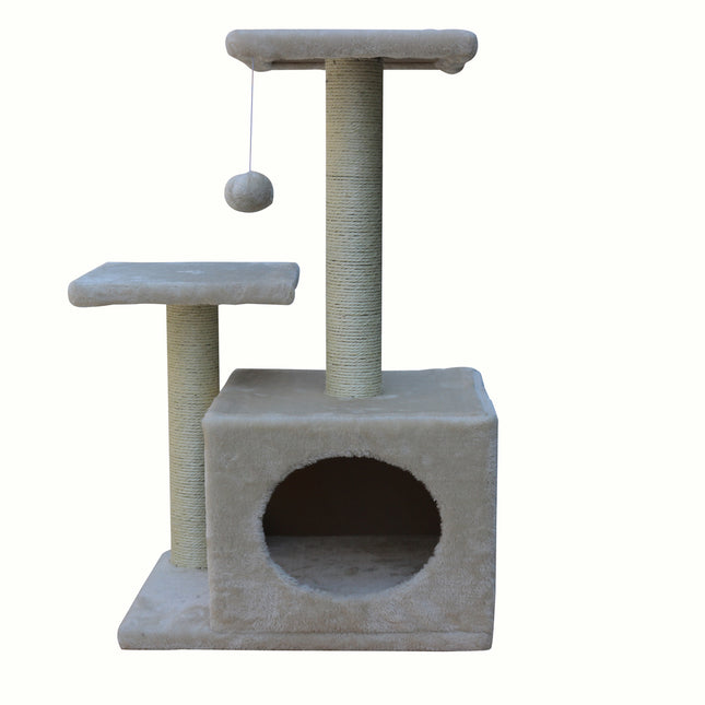 YES4PETS 71cm Beige Cat Scratching Tree Scratcher Post Pole Furniture Gym House