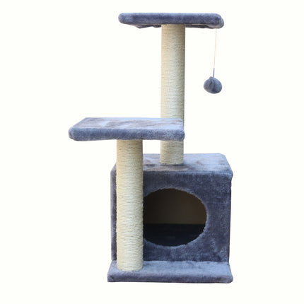 YES4PETS 71cm Grey Cat Scratching Tree Scratcher Post Pole Furniture Gym House