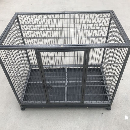 YES4PETS Medium Pet Dog Cat Cage Metal Rabbit Crate Carrier Kennel Wheel & Tray