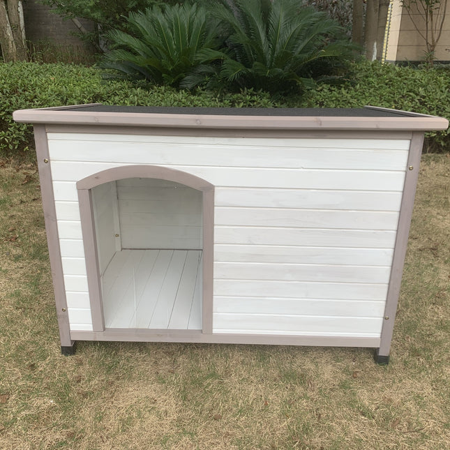 YES4PETS XL Timber Pet Dog Kennel House Puppy Wooden Timber Cabin With Stripe White