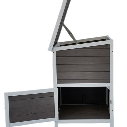 YES4PETS 2 Story Cat Shelter Condo with Escape Door Rainproof Kitty House