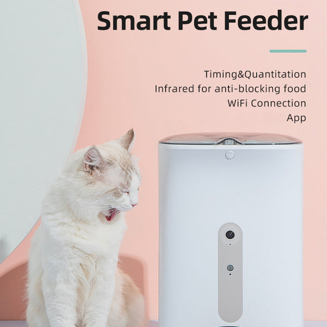 Smart Automatic Pet Dog Cat Rabbit Feeder Smartphone Camera APP for iPhone Android