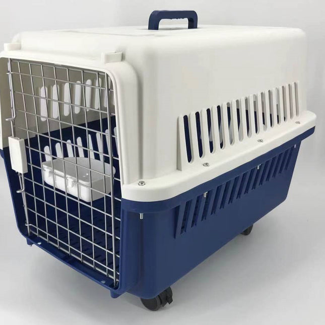 YES4PETS XL Dog Puppy Cat Crate Pet Rabbit Parrot Airline Carrier Cage W Bowl Tray & Wheel  72x53x53cm