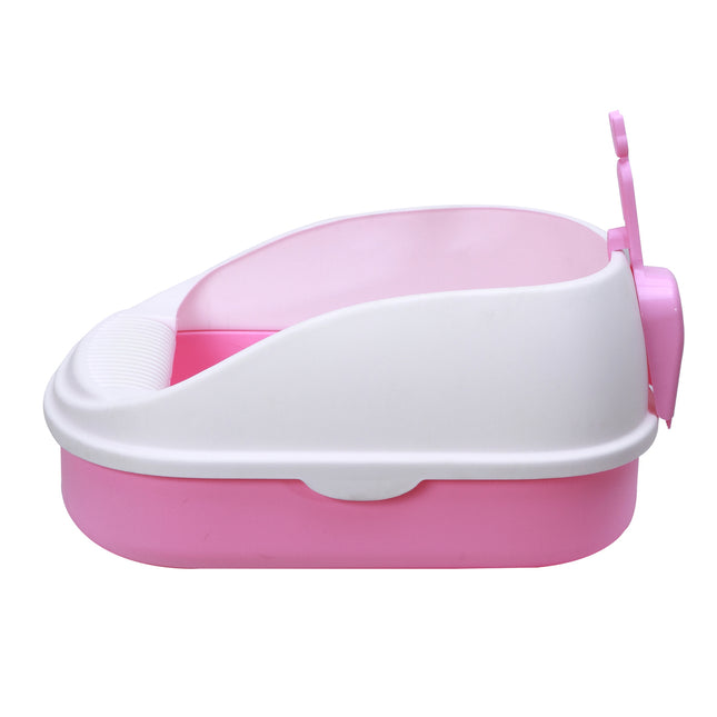 YES4PETS Medium Portable Cat Toilet Litter Box Tray with Scoop Pink