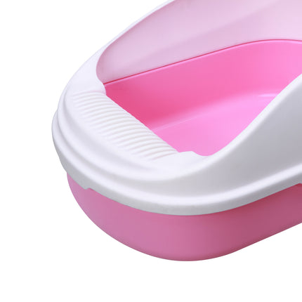YES4PETS Medium Portable Cat Toilet Litter Box Tray with Scoop Pink