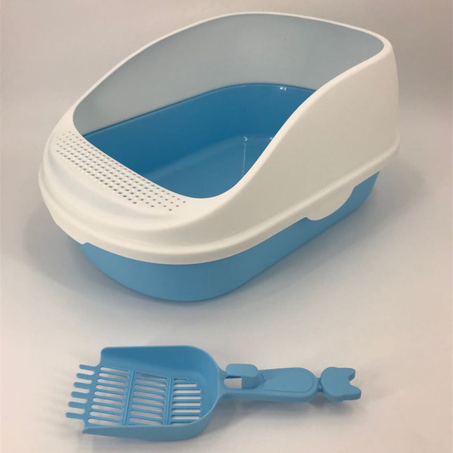 YES4PETS Large Portable Cat Toilet Litter Box Tray House with Scoop Blue